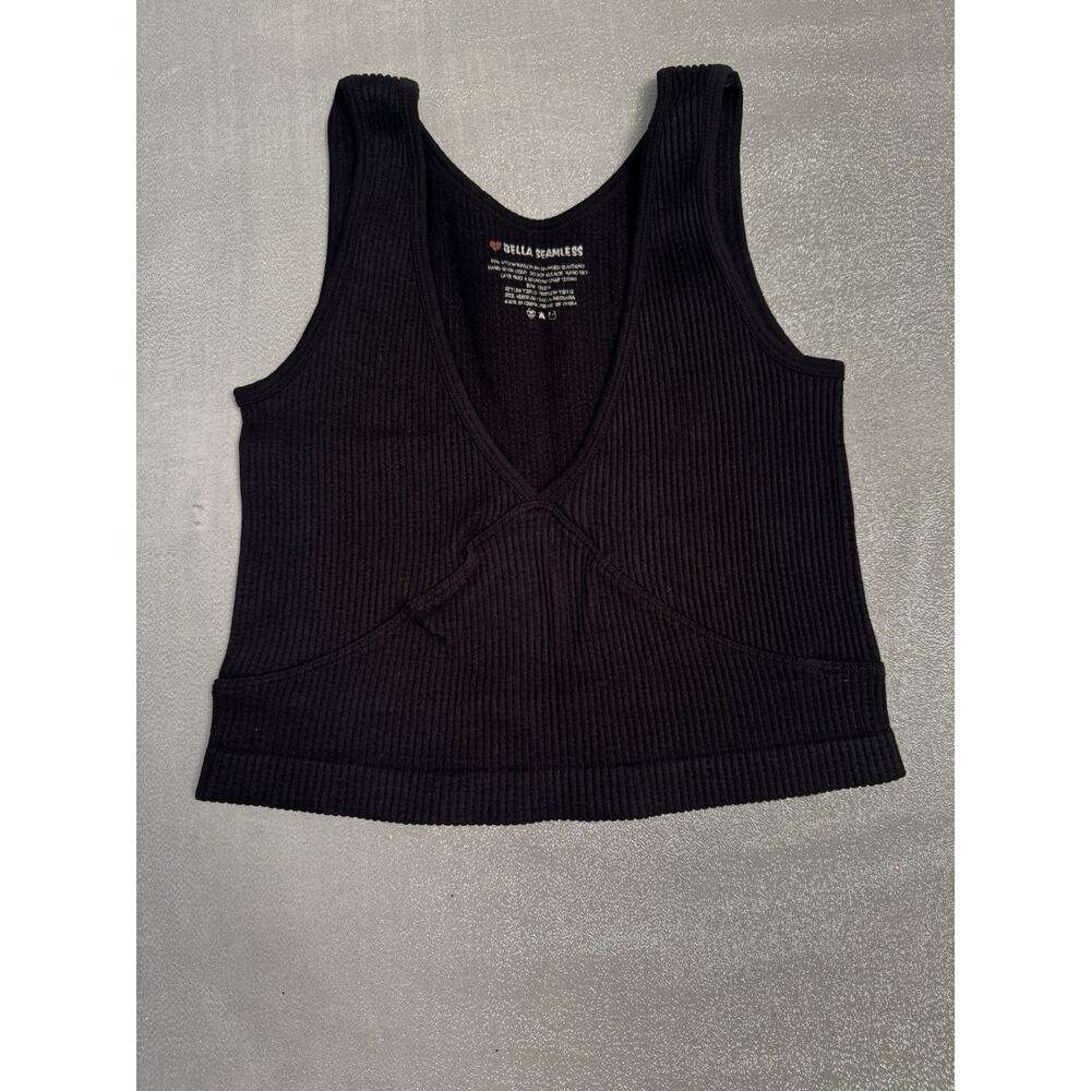 Bella Seamless Sports Bra Crop Top Comfort Bra Black Stretchy
